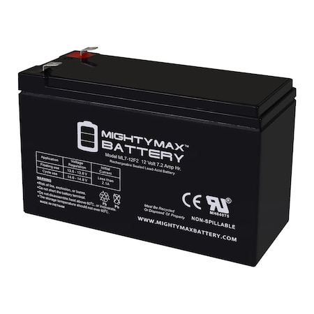 MIGHTY MAX BATTERY 12V 7Ah F2 Battery Replaces Essential Plus Access Control System MAX3931633